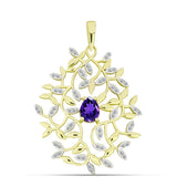 Pandantiv din Argint 925 Placat cu Aur ( 5.8 grame ) cu Ametist Marocan și Topaz Alb 1.52 Carate