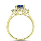 Inel din Argint 925 Placat cu Aur ( 3.13 grame ) cu Albastru Drusy și Topaz Alb 2.9 Carate