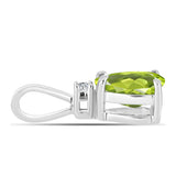 Pandantiv din Argint 925 ( 0.55 grame ) cu Peridot Changbai și Topaz Alb 0.76 Carate
