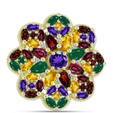 Inel din Argint 925 Placat cu Aur ( 7.53 grame ) cu Ametist Marocan și Citrin Ural 5.47 Carate