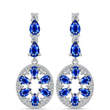 Cercei din Argint 925 ( 7.36 grame ) cu Safir Albastru Australian și Topaz Alb 7.71 Carate
