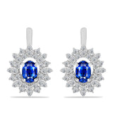 Cercei din Argint 925 ( 3.65 grame ) cu Safir Albastru Australian și Topaz Alb 1.88 Carate