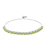 Brățară din Argint 925 ( 8.83 grame ) cu Peridot Changbai și Topaz Alb 4.86 Carate