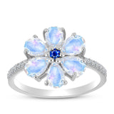Inel din Argint 925 ( 2.97 grame ) cu Safir Albastru Australian și Piatra Lunii Curcubeu 2.63 Carate