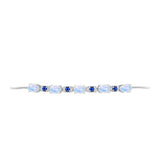 Brățară din Argint 925 ( 4.14 grame ) cu Safir Albastru Australian și Piatra Lunii Curcubeu 2.53 Carate