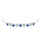 Brățară din Argint 925 ( 5.31 grame ) cu Safir Albastru Australian și Topaz Alb 2.43 Carate
