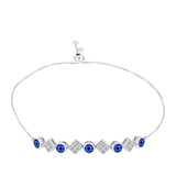 Brățară din Argint 925 ( 5.31 grame ) cu Safir Albastru Australian și Topaz Alb 2.43 Carate