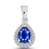 Pandantiv din Argint 925 ( 0.84 grame ) cu Safir Albastru Australian și Topaz Alb 1.13 Carate