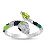 Inel din Argint 925 ( 2.39 grame ) cu Peridot Changbai și Spinel Negru 0.41 Carate