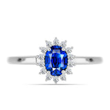 Inel din Argint 925 ( 2.2 grame ) cu Safir Albastru Australian și Topaz Alb 1.4 Carate