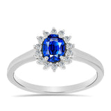 Inel din Argint 925 ( 2.2 grame ) cu Safir Albastru Australian și Topaz Alb 1.4 Carate