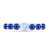 Inel din Argint 925 ( 2.5 grame ) cu Safir Albastru Australian și Piatra Lunii Curcubeu 1.31 Carate