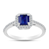 Inel din Argint 925 ( 2.37 grame ) cu Safir Albastru Australian și Topaz Alb 1.66 Carate