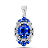 Pandantiv din Argint 925 ( 2.33 grame ) cu Safir Albastru Australian și Topaz Alb 4.71 Carate