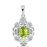 Pandantiv din Argint 925 ( 1.95 grame ) cu Peridot Changbai și Topaz Alb 1.58 Carate