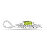 Pandantiv din Argint 925 ( 1.95 grame ) cu Peridot Changbai și Topaz Alb 1.58 Carate