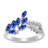 Inel din Argint 925 ( 3.19 grame ) cu Safir Albastru Australian și Topaz Alb 1.08 Carate