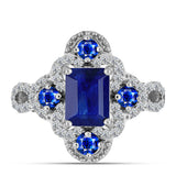 Inel din Argint 925 ( 3.31 grame ) cu Safir Albastru Australian și Topaz Alb 3.35 Carate