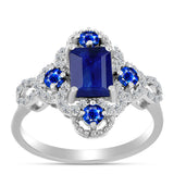Inel din Argint 925 ( 3.31 grame ) cu Safir Albastru Australian și Topaz Alb 3.35 Carate