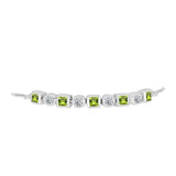 Brățară din Argint 925 ( 4.93 grame ) cu Peridot Changbai și Topaz Alb 1.47 Carate
