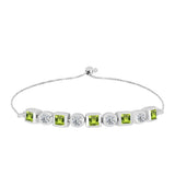 Brățară din Argint 925 ( 4.93 grame ) cu Peridot Changbai și Topaz Alb 1.47 Carate