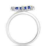 Inel din Argint 925 ( 2.93 grame ) cu Safir Albastru Australian și Topaz Alb 2.1 Carate