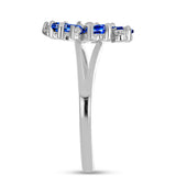 Inel din Argint 925 ( 2.93 grame ) cu Safir Albastru Australian și Topaz Alb 2.1 Carate