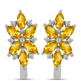 Cercei din Argint 925 ( 5.41 grame ) cu Citrin Ural și Topaz Alb 2.89 Carate