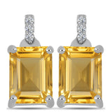 Cercei din Argint 925 ( 1.96 grame ) cu Citrin Ural și Topaz Alb 2.94 Carate