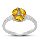 Inel din Argint 925 ( 2.14 grame ) cu Citrin Ural și Topaz Alb 0.68 Carate