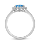 Inel din Argint 925 ( 2.4 grame ) cu Topaz Swiss Blue și Topaz Alb 1.74 Carate
