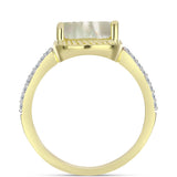 Inel din Argint 925 Placat cu Aur ( 2.99 grame ) cu Sidef și Topaz Alb 2.52 Carate