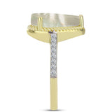 Inel din Argint 925 Placat cu Aur ( 2.99 grame ) cu Sidef și Topaz Alb 2.52 Carate