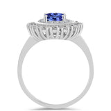 Inel din Argint 925 ( 3.35 grame ) cu Tanzanit AAA și Topaz Alb 2.16 Carate