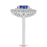 Inel din Argint 925 ( 3.35 grame ) cu Tanzanit AAA și Topaz Alb 2.16 Carate