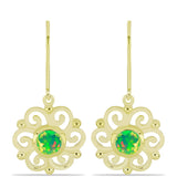 Cercei din Argint 925 Placat cu Aur ( 3.97 grame ) cu Opal Verde Etiopian Lega Dembi 0.56 Carate
