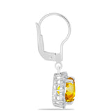 Cercei din Argint 925 ( 2.21 grame ) cu Citrin Ural și Topaz Alb 2.83 Carate