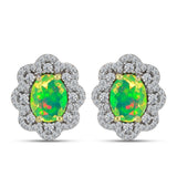 Cercei din Argint 925 Placat cu Aur ( 4.27 grame ) cu Opal Verde Etiopian Lega Dembi și Topaz Alb 2.3 Carate