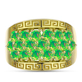 Inel din Argint 925 Placat cu Aur ( 5.72 grame ) cu Opal Verde Etiopian Lega Dembi 1.26 Carate