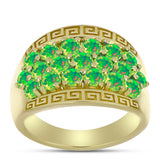 Inel din Argint 925 Placat cu Aur ( 5.72 grame ) cu Opal Verde Etiopian Lega Dembi 1.26 Carate