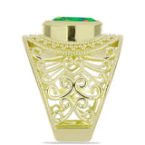 Inel din Argint 925 Placat cu Aur ( 9.36 grame ) cu Opal Verde Etiopian Lega Dembi 1.36 Carate