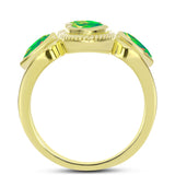 Inel din Argint 925 Placat cu Aur ( 4.84 grame ) cu Opal Verde Etiopian Lega Dembi 1.32 Carate