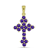 Cruce Pandantiv din Argint 925 Placat cu Aur ( 2.28 grame ) cu Ametist Marocan 1.21 Carate