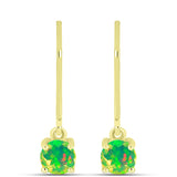 Set din Argint 925 Placat cu Aur ( 4.19 grame ) cu Opal Verde Etiopian Lega Dembi și Opal Etiopian Negru Lega Dembi 1.73 Carate ( Cercei )