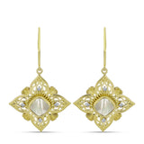 Cercei din Argint 925 Placat cu Aur ( 5.26 grame ) cu Sidef și Topaz Alb 2.27 Carate
