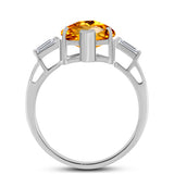 Inel din Argint 925 ( 2.85 grame ) cu Citrin Ural și Topaz Alb 6.09 Carate