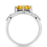 Inel din Argint 925 ( 2.68 grame ) cu Citrin Ural și Topaz Alb 1.11 Carate
