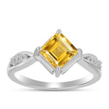 Inel din Argint 925 ( 2.68 grame ) cu Citrin Ural și Topaz Alb 1.11 Carate