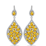 Cercei din Argint 925 ( 6.99 grame ) cu Citrin Ural și Topaz Alb 7.38 Carate
