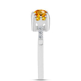 Inel din Argint 925 ( 2.45 grame ) cu Citrin Ural și Topaz Alb 1.49 Carate